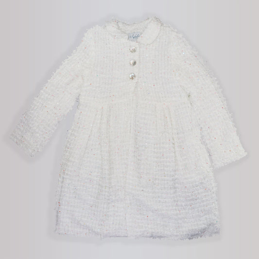 Amberley London Girls Arabesque Winter Coat in Confetti Pink