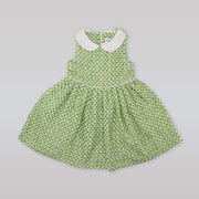 Elegant Amberley London Margot Dress in Charming Apple Green Cotton