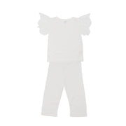Amiki Paula White Lace Flutter Sleeve Girls Luxury Nightgown