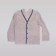 AMIKI Sam Boys Red and Navy Check Cotton Pajamas