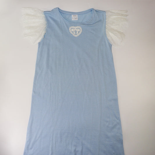 AMIKI Gloria Girls Frosty Blue Elegant Nightdress Sleepwear for Kids