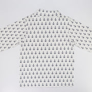 Rachel Riley Boys Anchor Embroidered Cotton Polo Shirt Ivory Navy