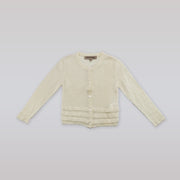Hucklebones Ivory Knit Cardigan for Girls Aged 3-4 Years