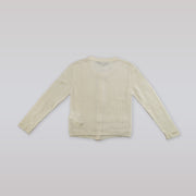 Hucklebones Ivory Knit Cardigan for Girls Aged 3-4 Years