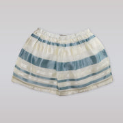 Huckle Bones Girls Elegant Blue and Ivory Organza Pleated Skirt