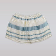 Huckle Bones Girls Elegant Blue and Ivory Organza Pleated Skirt