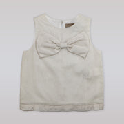Elegant Huckle Bones Ivory Sheer Organdy Girls Party Dress