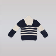 Marie Chantal Navy Colorblock Knit Sweater for Toddlers