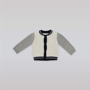 Marie Chantal White Varsity Cardigan for Toddlers 18 Months