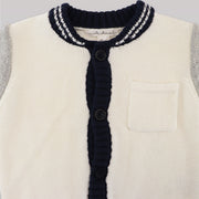 Marie Chantal White Varsity Cardigan for Toddlers 18 Months