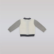 Marie Chantal White Varsity Cardigan for Toddlers 18 Months