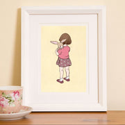 Belle & Boo Signed Belle Hugs Boo Cotton Art Print