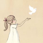 Belle & Boo Belle and Pigeon Signed Cotton Giclee Print