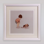 Belle & Boo Hello Snail Signed Cotton Rag Art Print