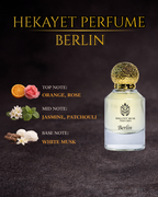 Hekayet Berlin Eau de Parfum 100ml – Orange, Rose & White Musk Unisex Perfume | Long Lasting Floral Musky Fragrance
