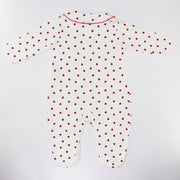 Rachel Riley Ivory and Red Ladybird Print Cotton Babygrow Onesie