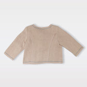 Nanos Baby Pink Quilted Hooded Jacket with Faux Fur Trim