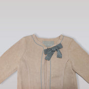Nanos Baby Girls Pink Quilted Button Front Luxury Fashion Jacket