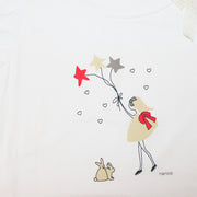 Nanos Baby Designer White Cotton Graphic Tee for 10 Years