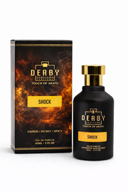 Derby perfume bottle and packaging on a white background