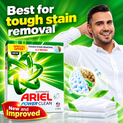 Ariel Fast Dissolving Laundry Detergent Powder 2.5k