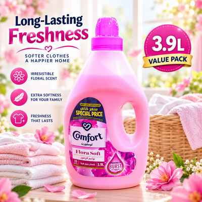 Comfort Fabric Softener Flora Soft Value Pack – 3.9L