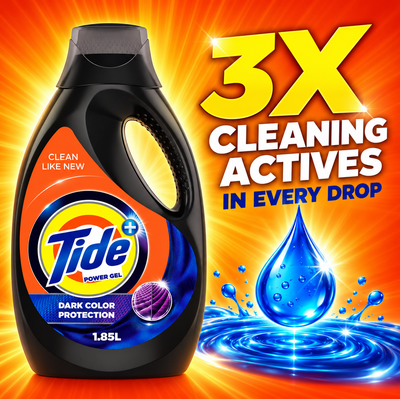 Tide Power Gel Dark Color Protection Laundry Detergent – 1.85L
