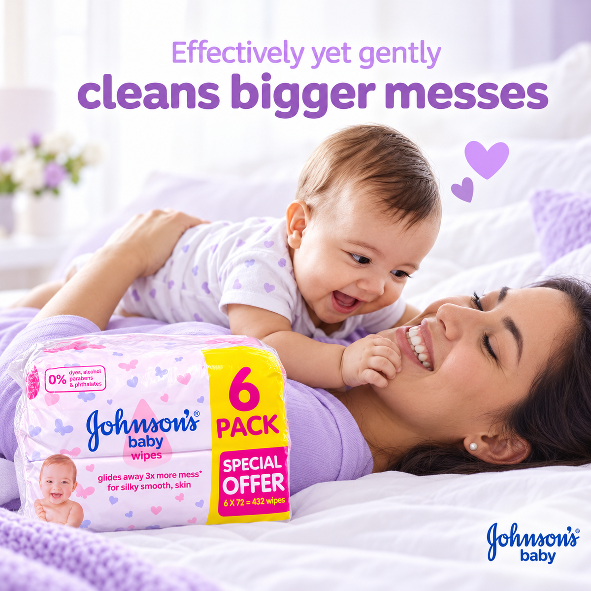 Johnson’s Baby Wipes – Gentle Cleansing, 72 Count