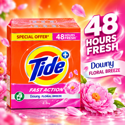 Tide Fast Action Downy Floral Breeze Detergent Powder – 2.5kg
