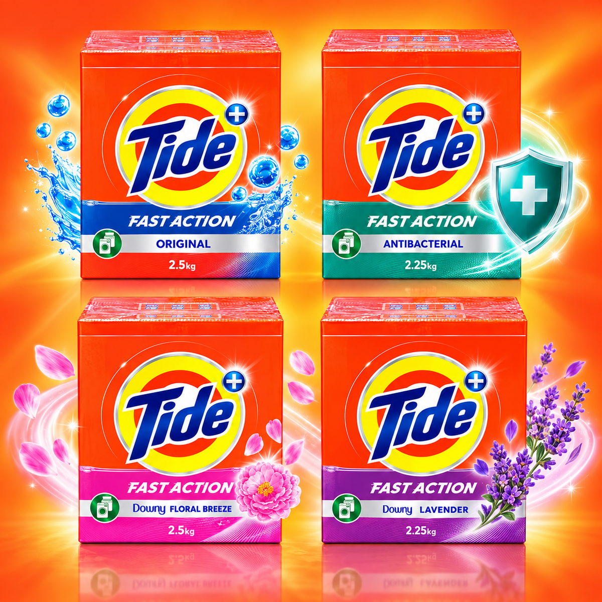 Tide Fast Action Downy Floral Breeze Detergent Powder – 2.5kg