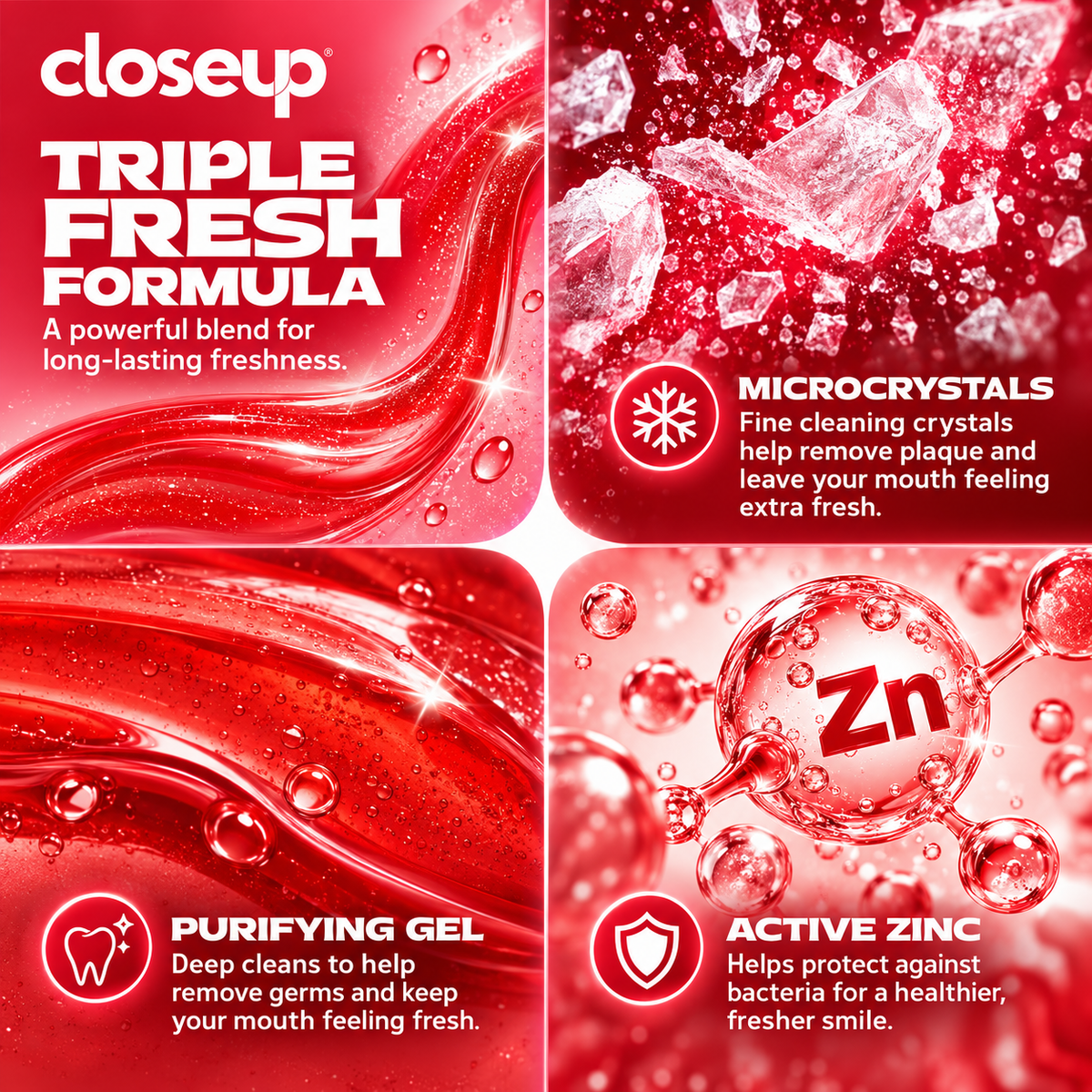 Closeup Red Toothpaste – Fresh Breath & Daily Cleaning 75ml 4 Pcs