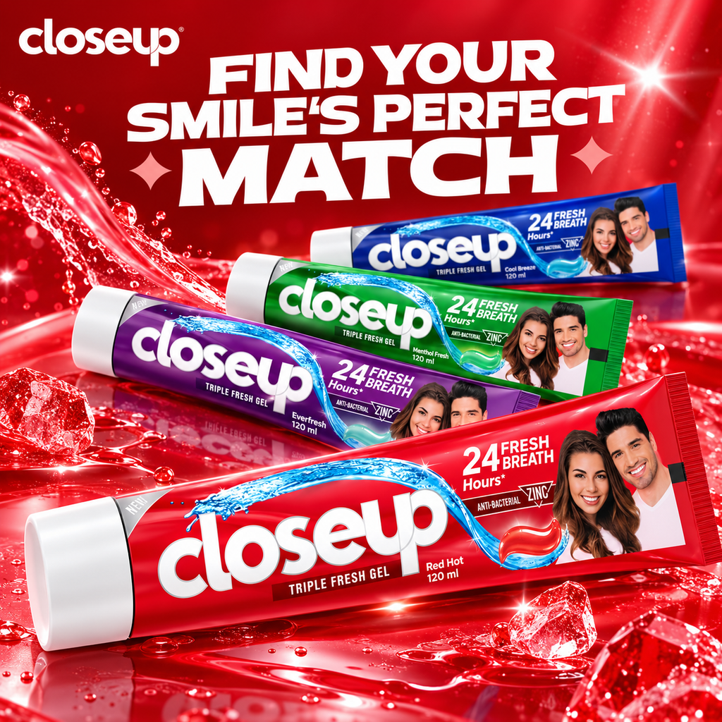 Closeup Red Toothpaste – Fresh Breath & Daily Cleaning 75ml 4 Pcs