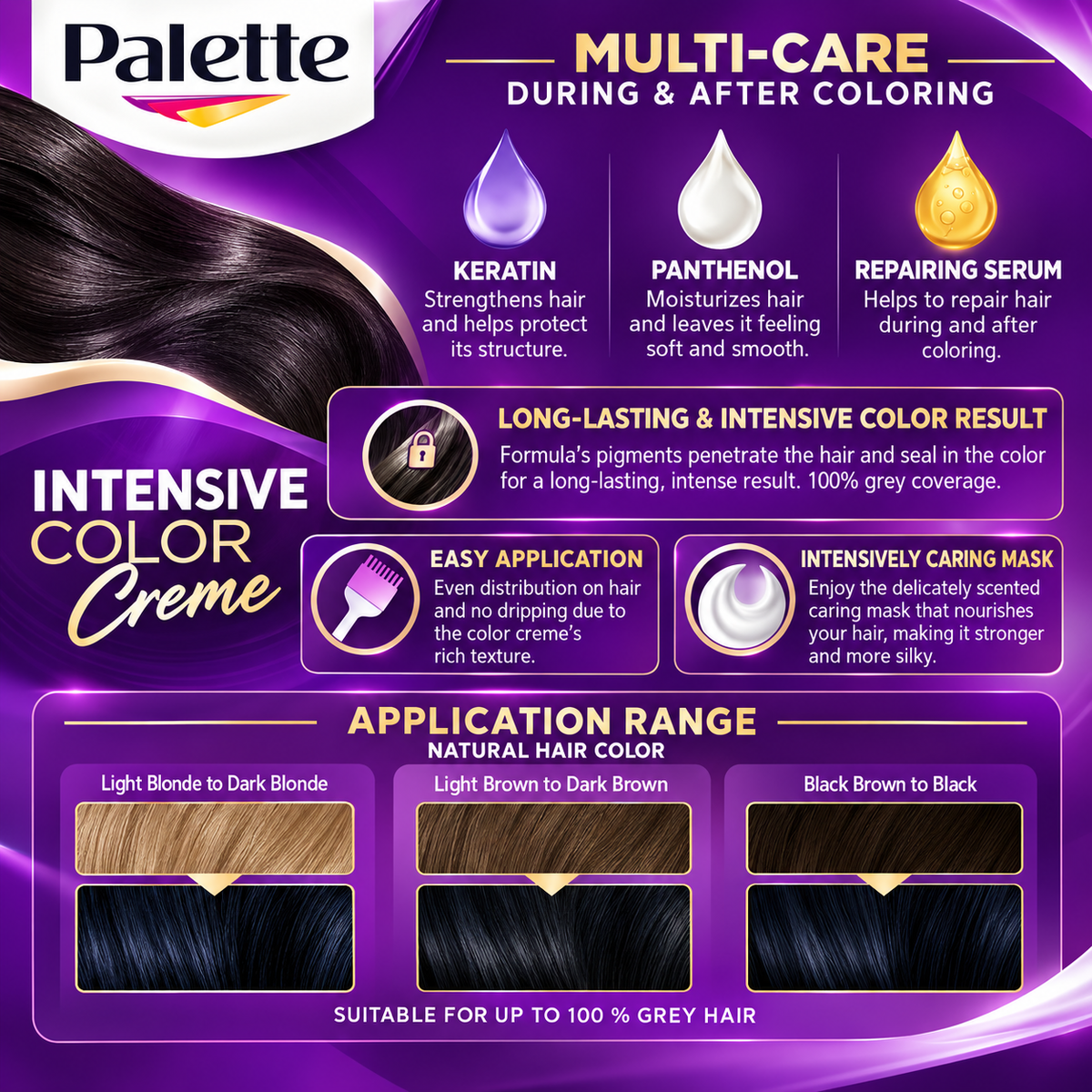 Palette Intensive Color Creme 1-0 Black Hair Color