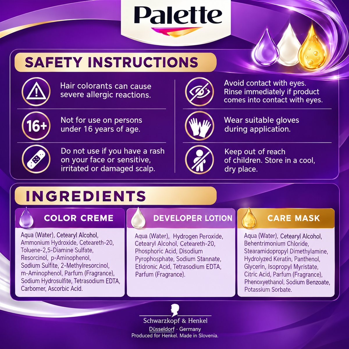 Palette Intensive Color Creme 1-0 Black Hair Color