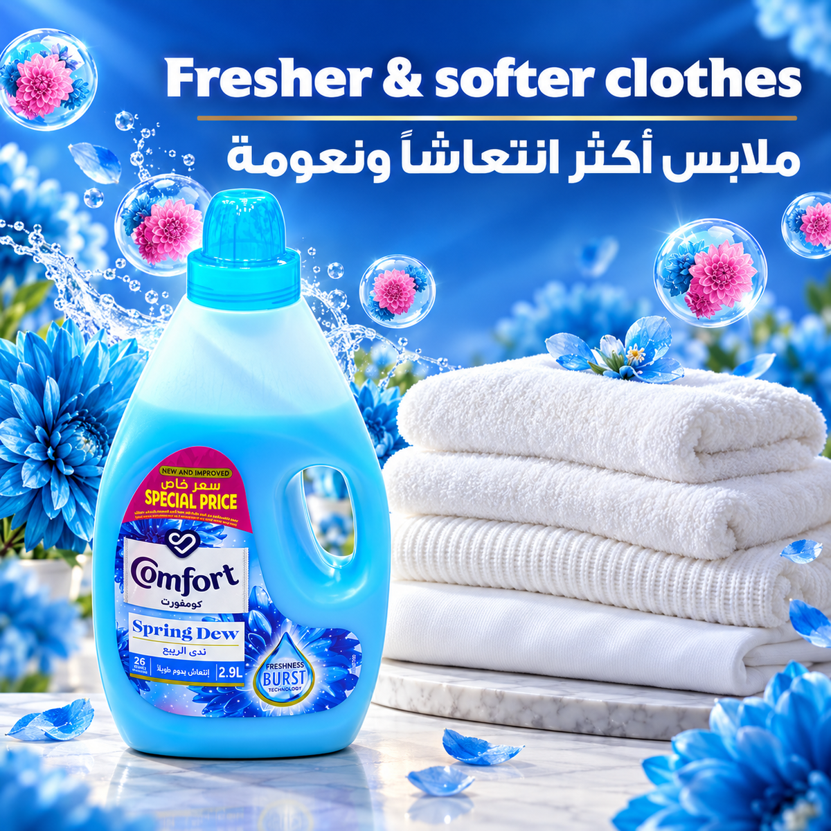 Comfort Spring Dew Blue Fabric Conditioner – 2.9L
