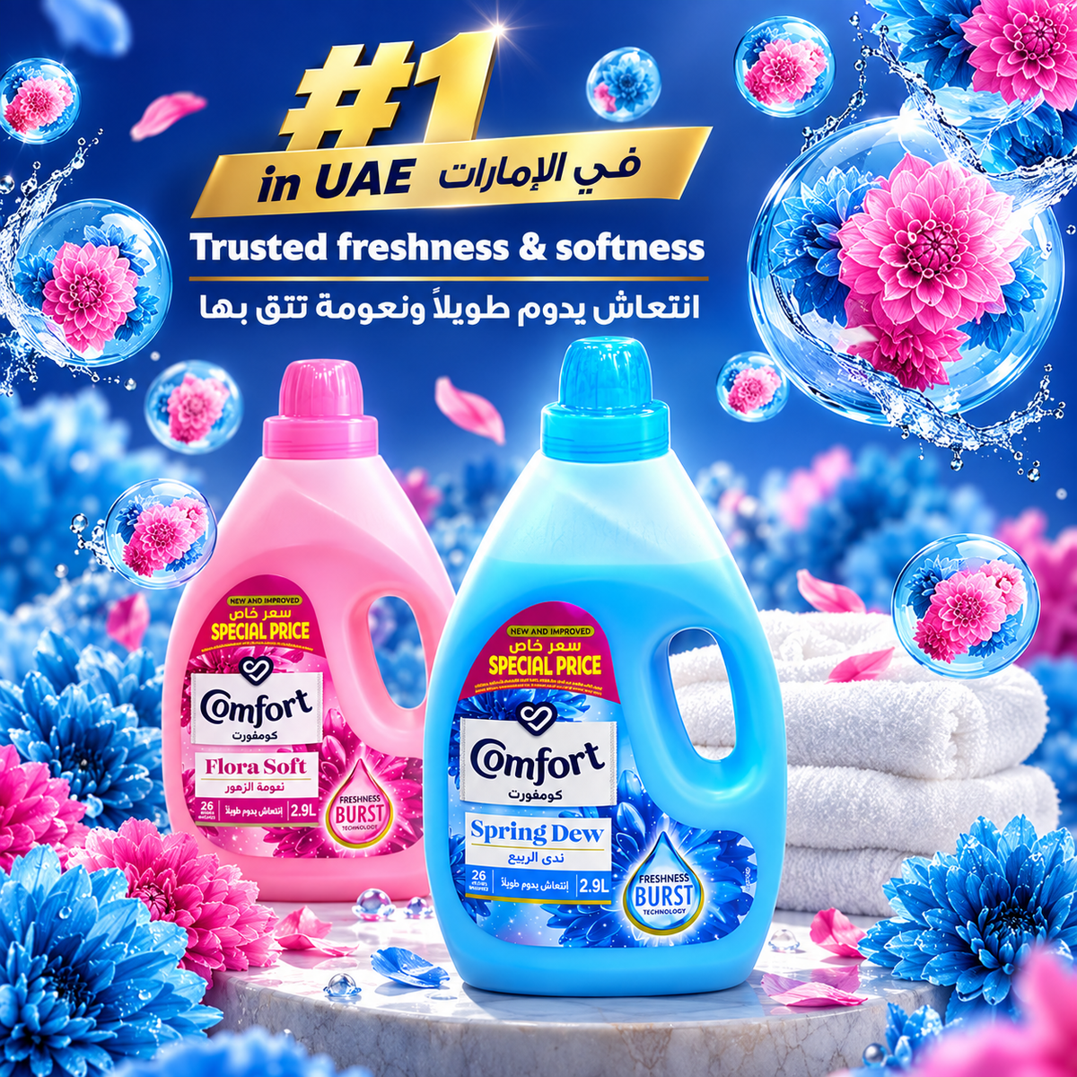 Comfort Spring Dew Blue Fabric Conditioner – 2.9L