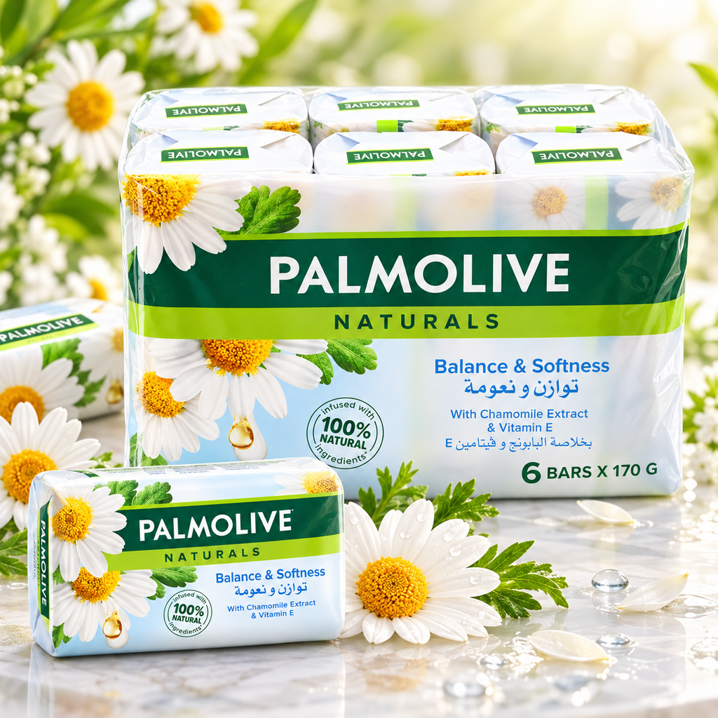 Palmolive Balanced & Mild Soap with Chamomile & Vitamin E – 170g