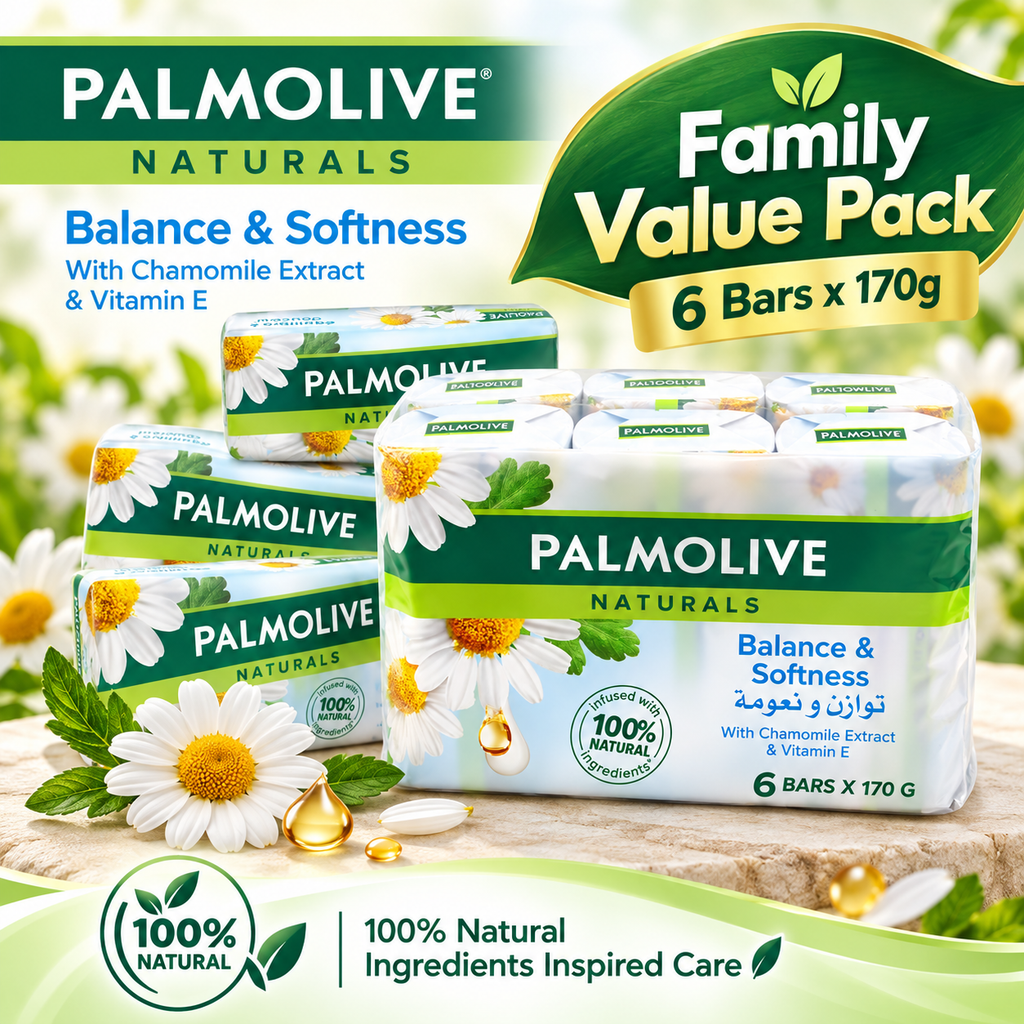 Palmolive Balanced & Mild Soap with Chamomile & Vitamin E – 170g