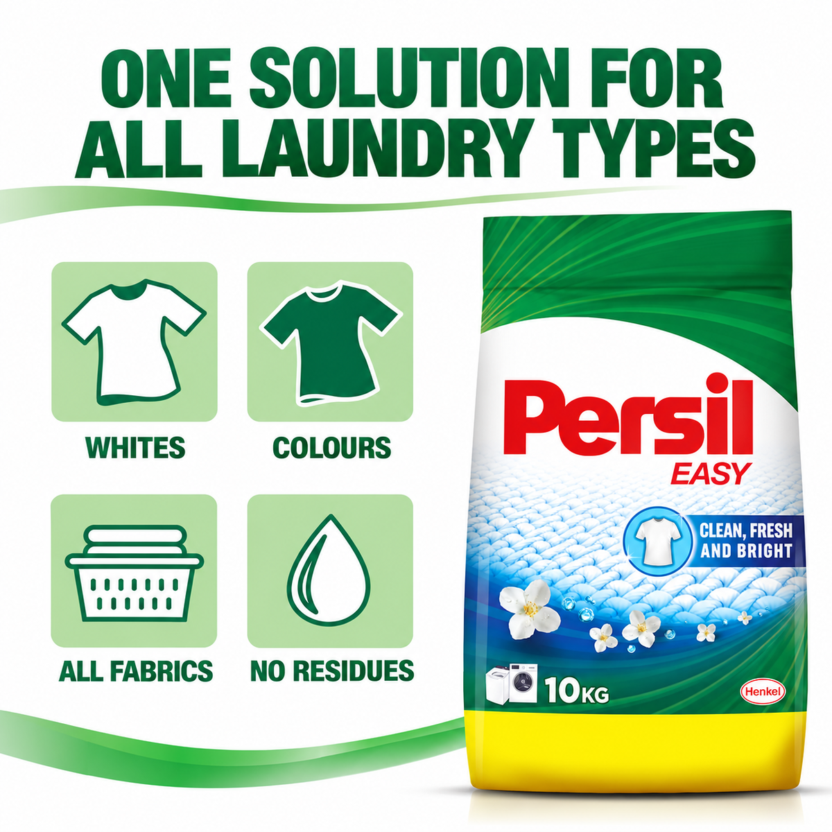Persil Easy Powder Green Laundry Detergent – 10kg