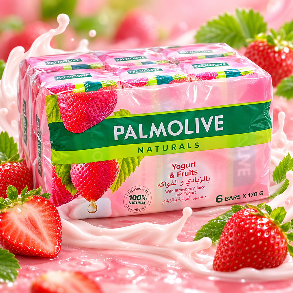 Palmolive Radiant Softness Soap Strawberry & Yogurt 170g 6 Pcs