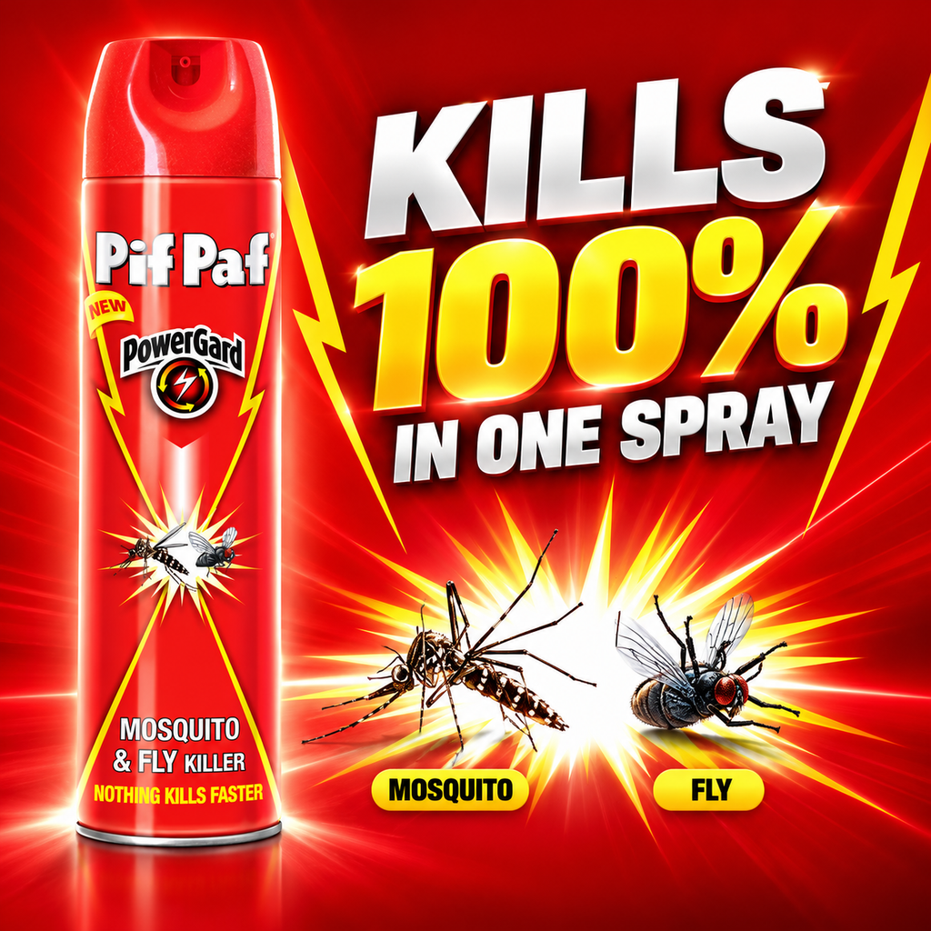 Pif Paf Red Mosquito & Fly Killer Spray 400ml – 6 Pcs Fast-Action Insect Control