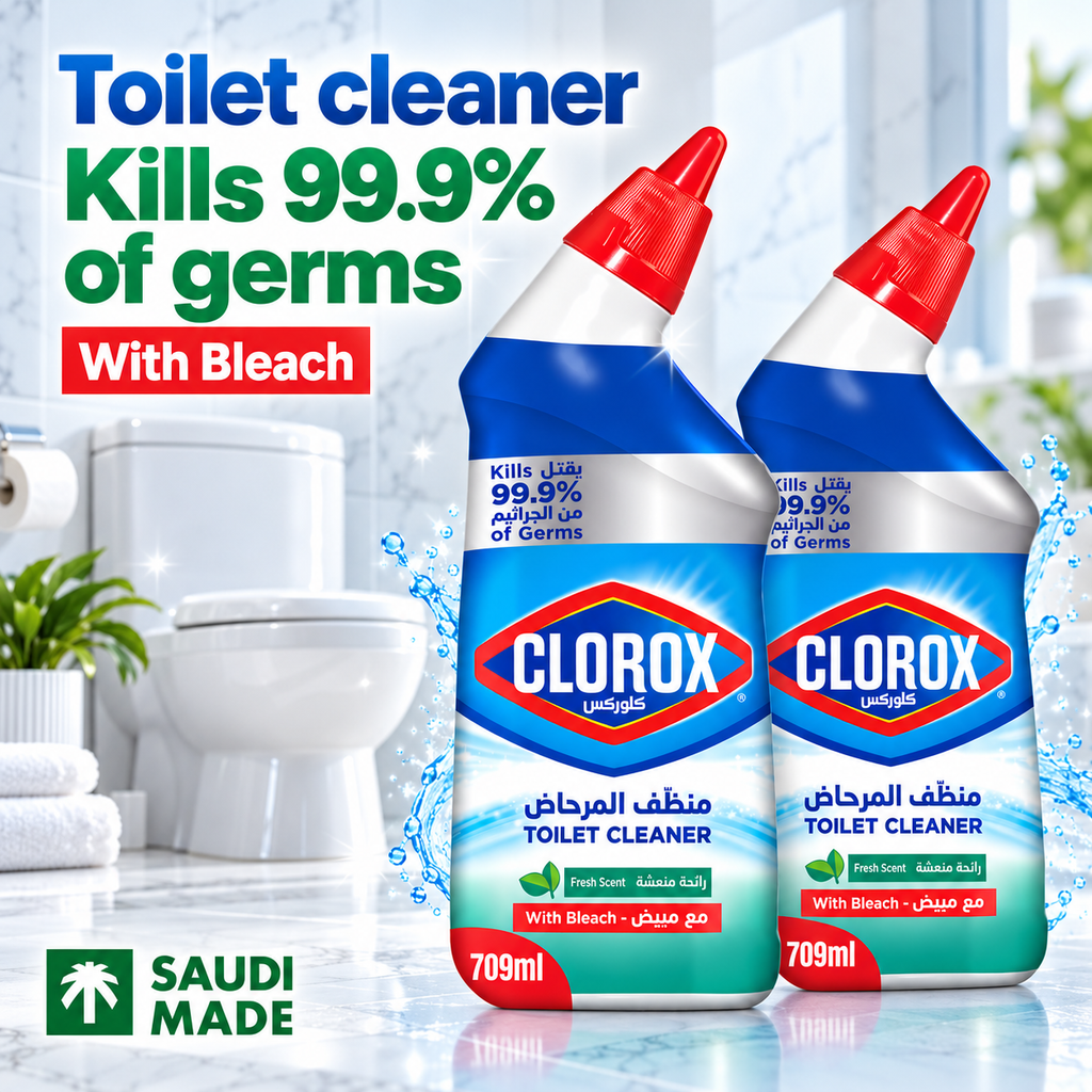 Clorox Toilet Cleaner Fresh Scent 709ml – Powerful Bathroom Cleaning 2Pcs
