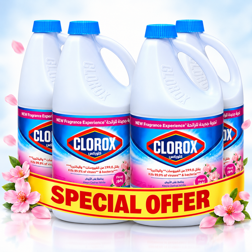 Clorox Floral Scent Bleach 1.89L – Powerful Cleaning & Freshness 4 Pcs