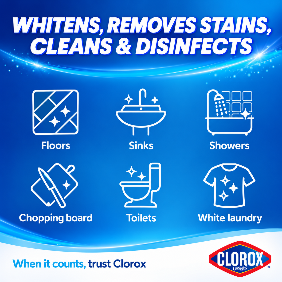 Clorox Floral Scent Bleach 1.89L – Powerful Cleaning & Freshness 4 Pcs