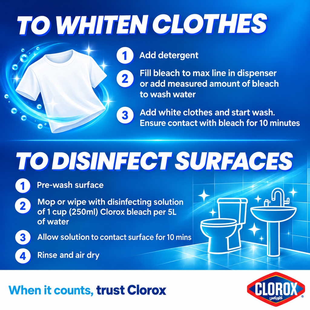 Clorox Floral Scent Bleach 1.89L – Powerful Cleaning & Freshness 4 Pcs