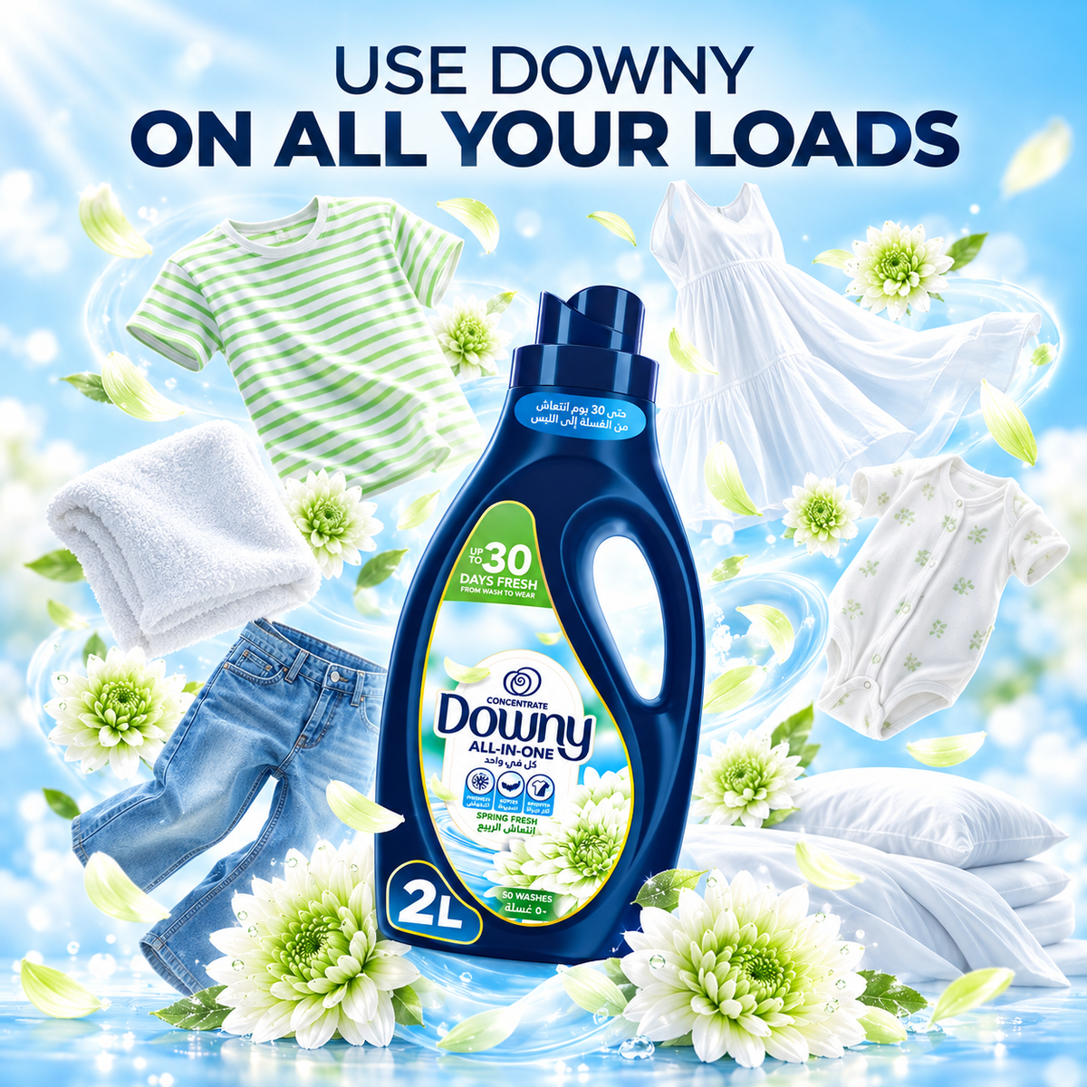 Downy Concentrate Spring Fresh Fabric Softener 2L
