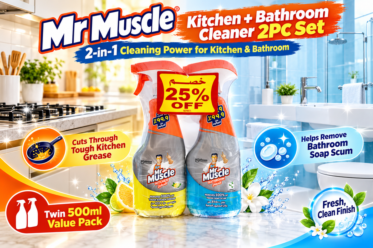 Mr Muscle Kitchen + Bathroom Cleaner Twin Pack – 2 x 500ml