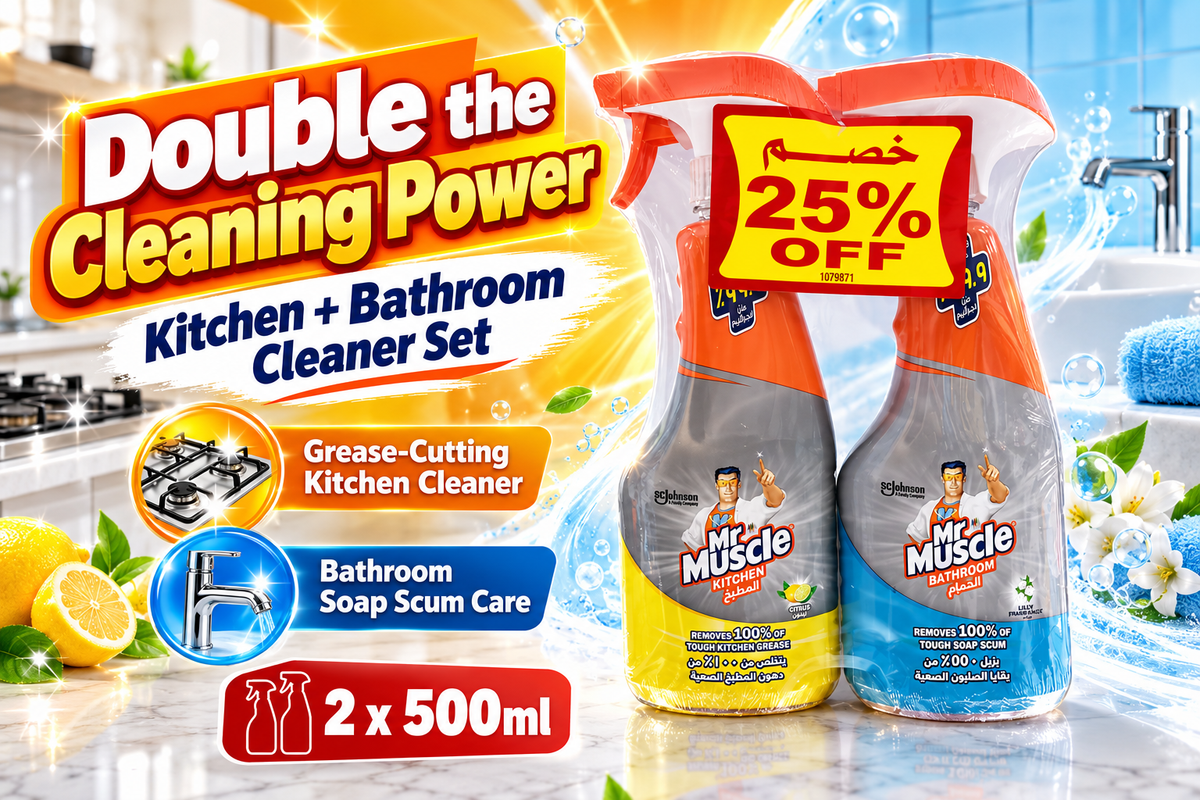 Mr Muscle Kitchen + Bathroom Cleaner Twin Pack – 2 x 500ml