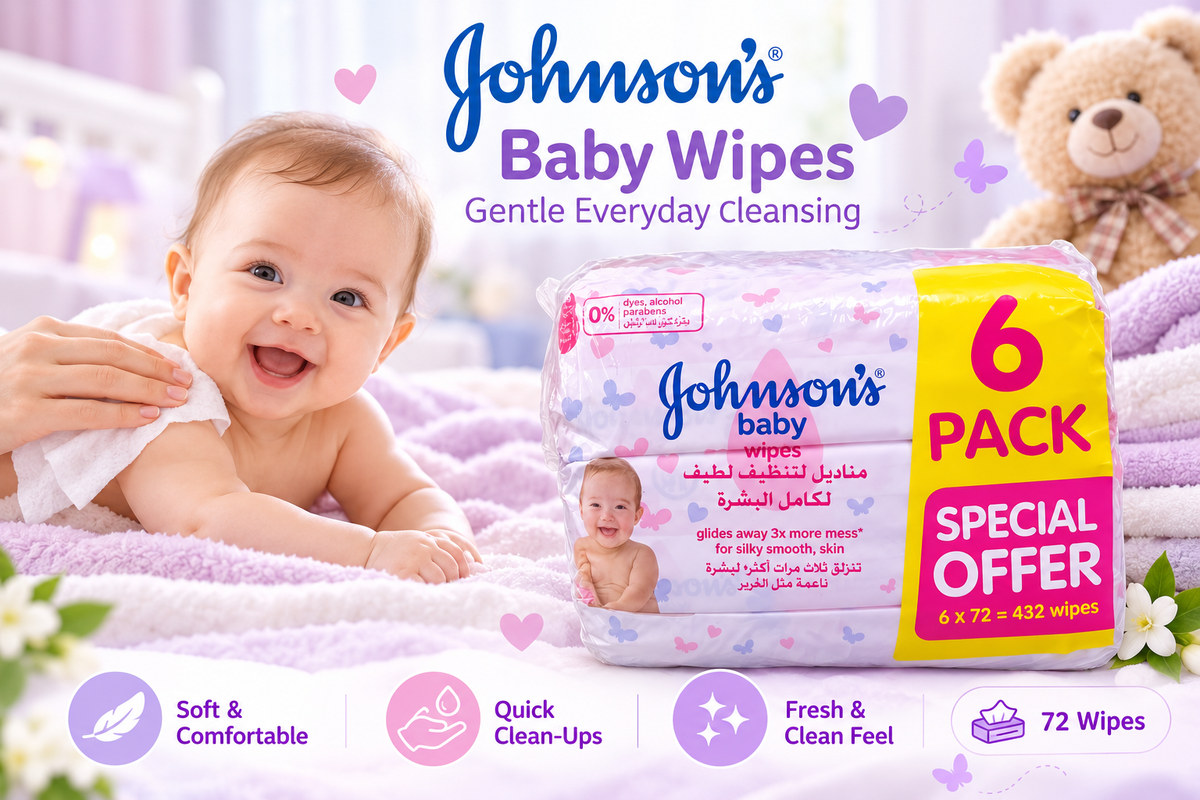 Johnson’s Baby Wipes – Gentle Cleansing, 72 Count