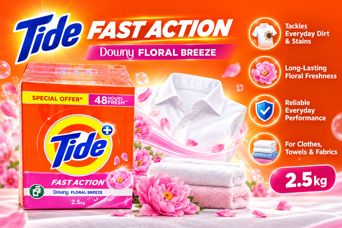 Tide Fast Action Downy Floral Breeze Detergent Powder – 2.5kg